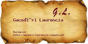 Gacsári Laurencia névjegykártya
